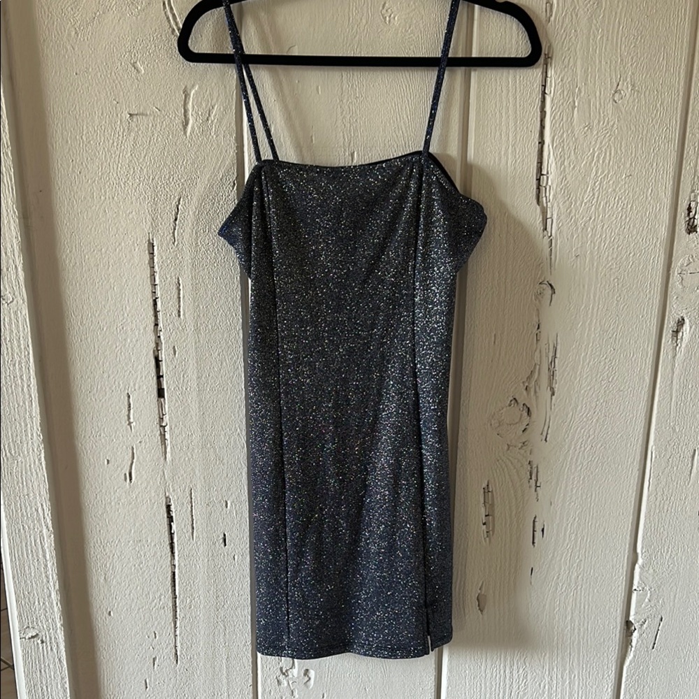 H&M Gray Spaghetti Strap Slip Mini Dress